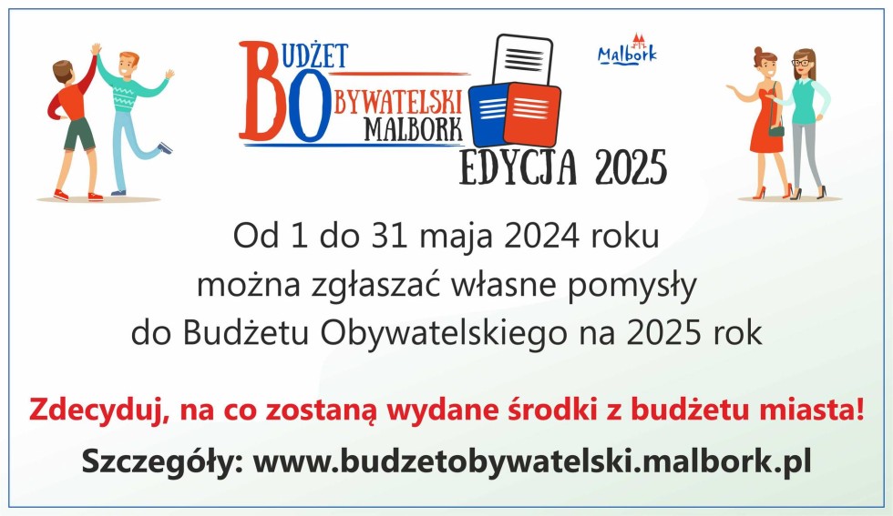 Malbork. Można zgłaszać projekty do Budżetu Obywatelskiego 2024.