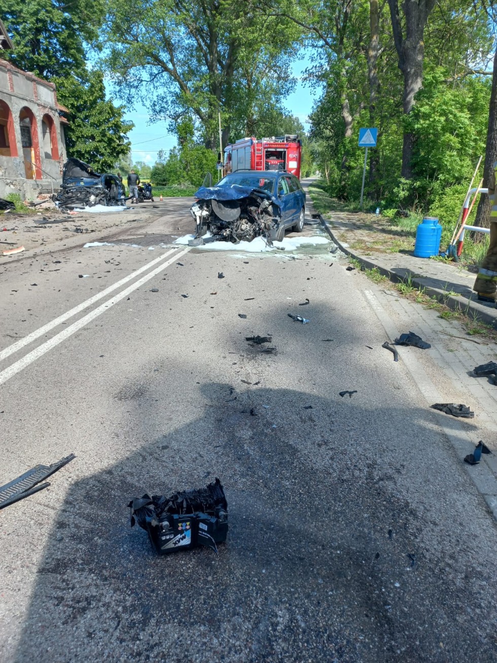 Powiat nowodworski. Wymusiła pierwszeństwo i spowodowała wypadek w Starocinie – dwie osoby trafiły do szpitala.