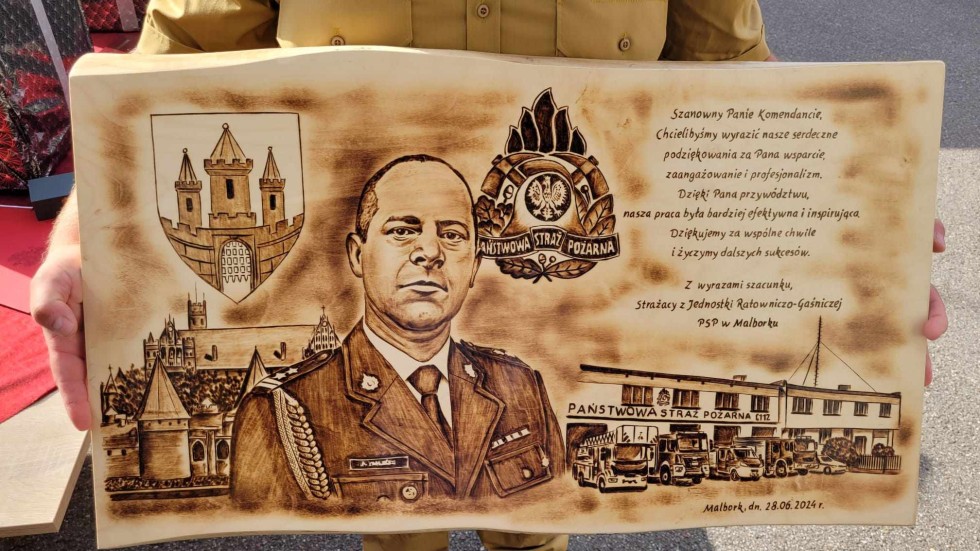 Malbork. Strażacy pożegnali zastępcę komendanta powiatowego bryg. Adama Taflińskiego.