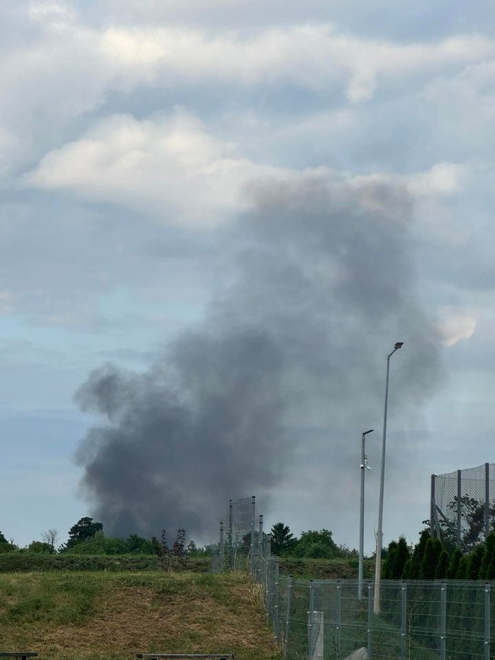 Pożar pustostanu na Alei Wojska Polskiego w Malborku.