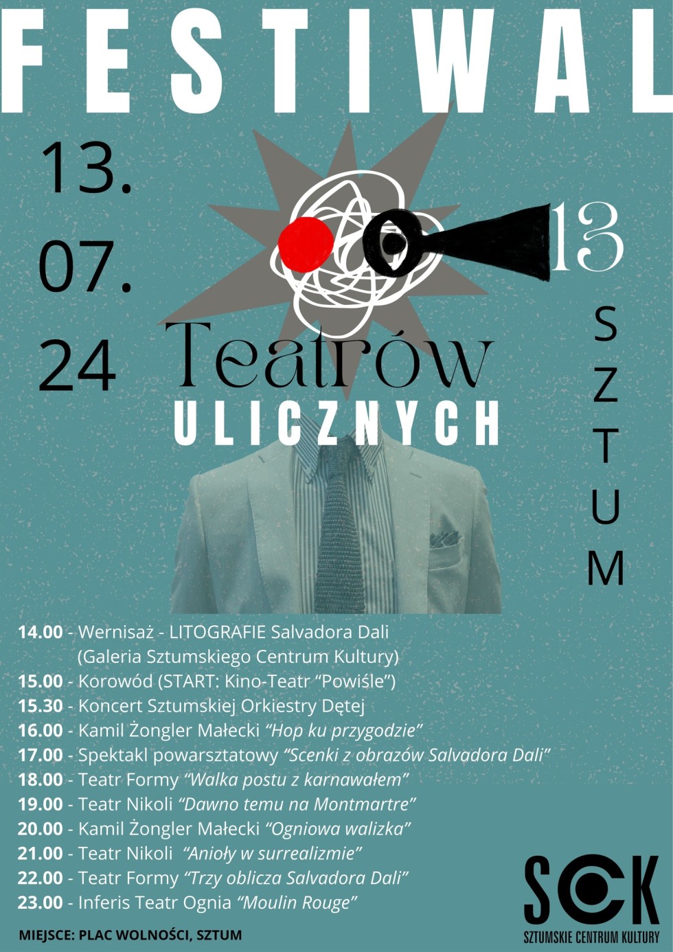 W sobotę XIII Festiwal Teatrów Ulicznych w Sztumie.