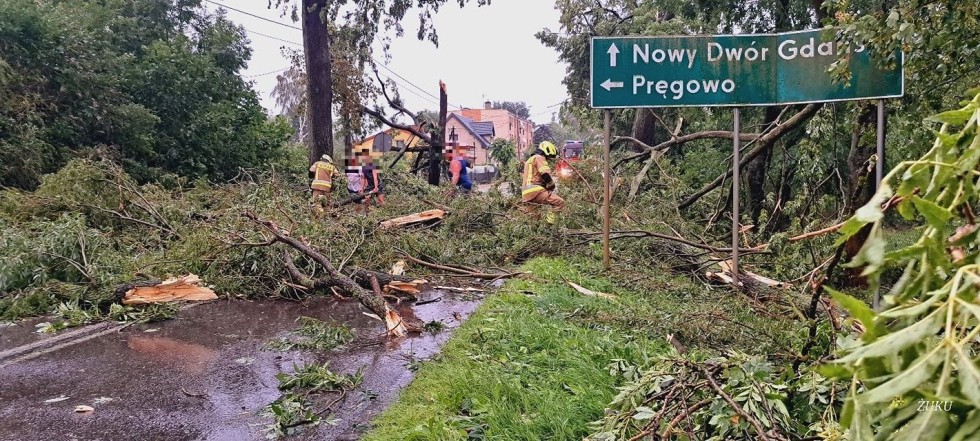 Gmina Nowy Staw usuwa skutki wtorkowej nawałnicy.