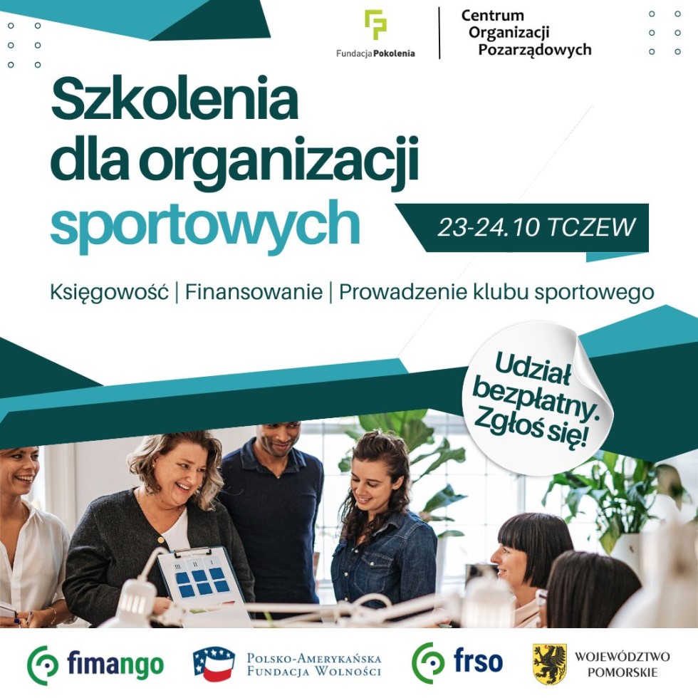 Bezpłatne szkolenie dla organizacji sportowych z powiatu nowodworskiego.