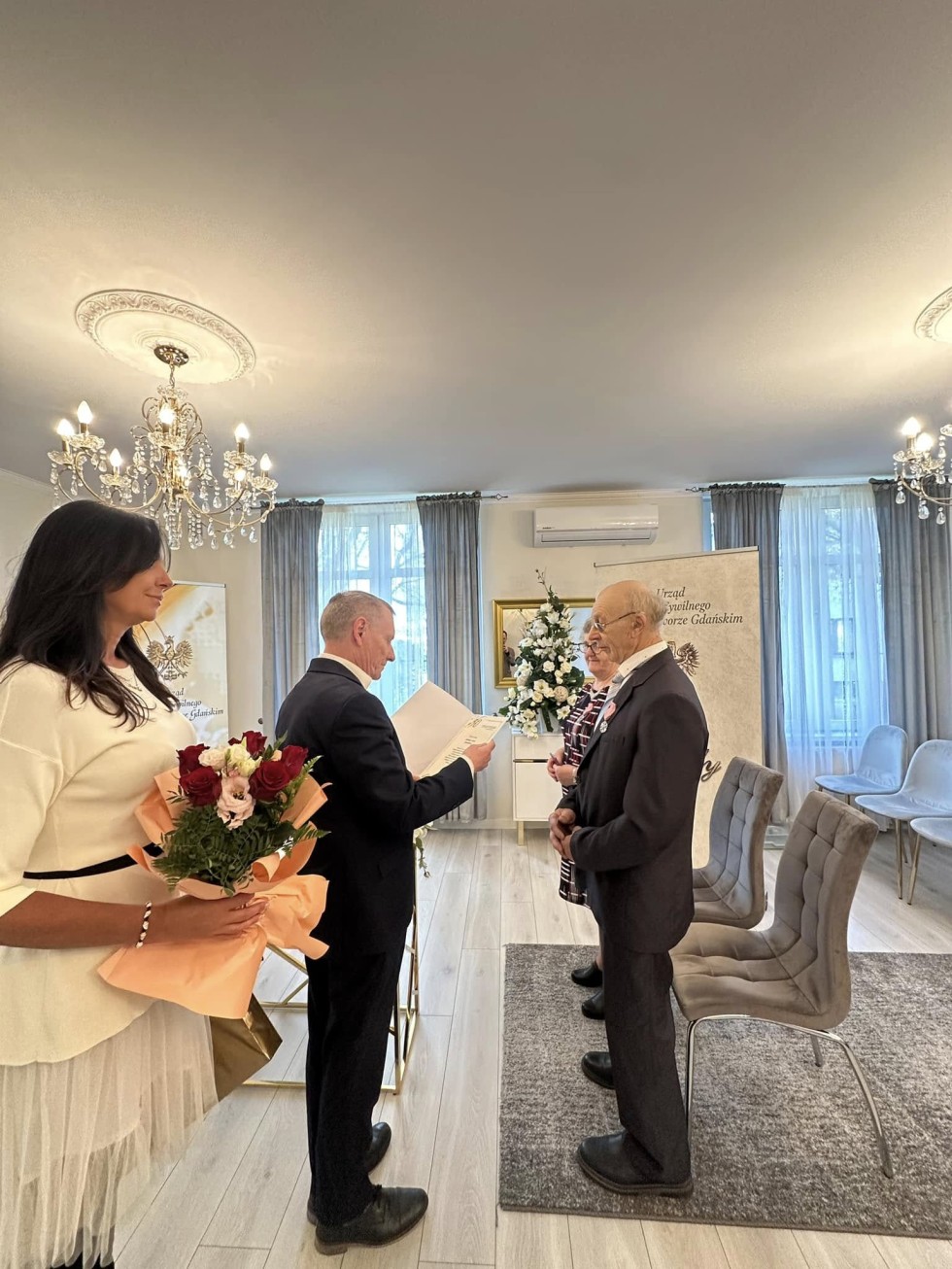 Nowy Dwór Gdański. Złote Gody państwa Jadwigi i Jerzego Jarosińskich.