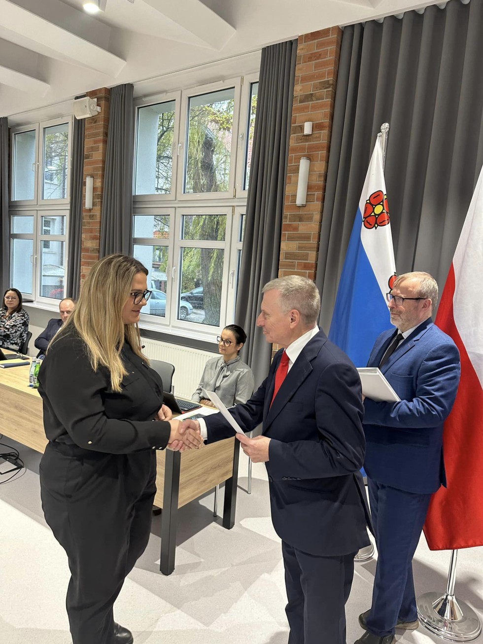 Wręczenie zaświadczeń dla nowych sołtysów Gminy Nowy Dwór Gdański.