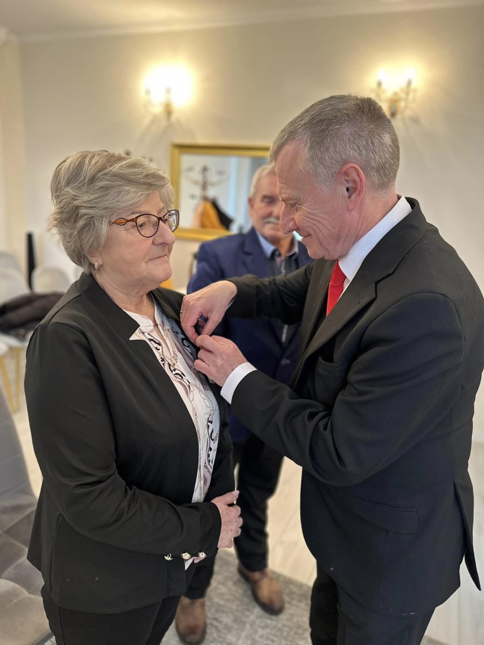 Nowy Dwór Gdański. Jubileusz 50-lecia pożycia małżeńskiego państwa Danuty i Tadeusza Bartnickich.