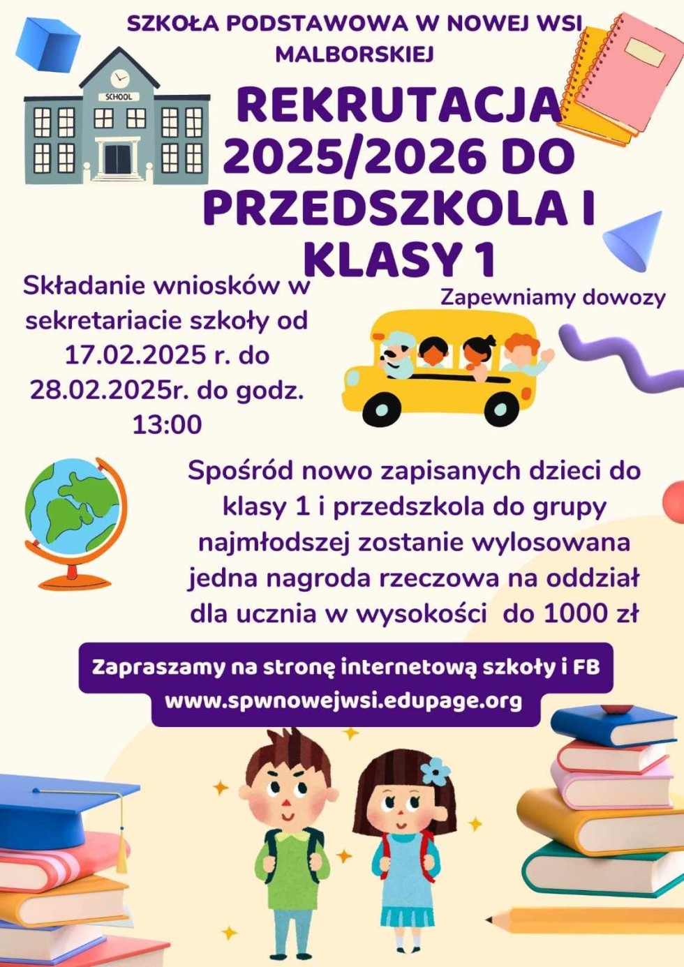 Gmina Malbork. Ruszyła rekrutacja do klasy I i przedszkola.