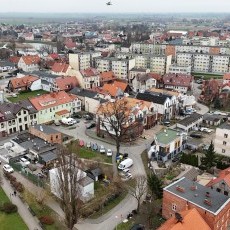 Nowy Dwór Gdański z lotu ptaka kwiecień 2025
