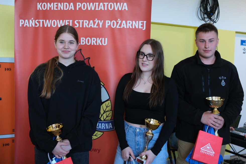 Młodzi strażacy z wiedzą i pasją – eliminacje powiatowe Ogólnopolskiego Turnieju Wiedzy Pożarniczej w Malborku.