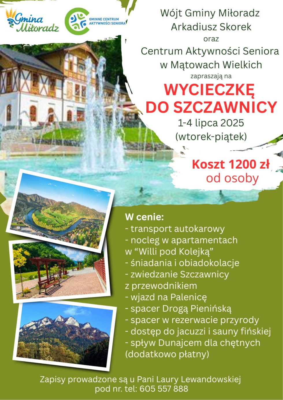 Letnia wycieczka do Szczawnicy dla mieszkańców Gminy Miłoradz.