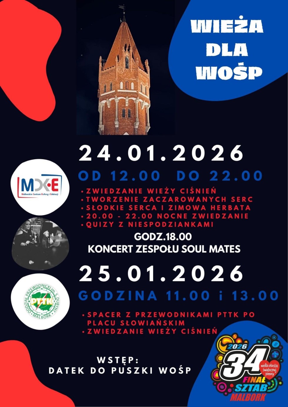 WOŚP w Malborku - pełen program wydarzeń 34. Finału.