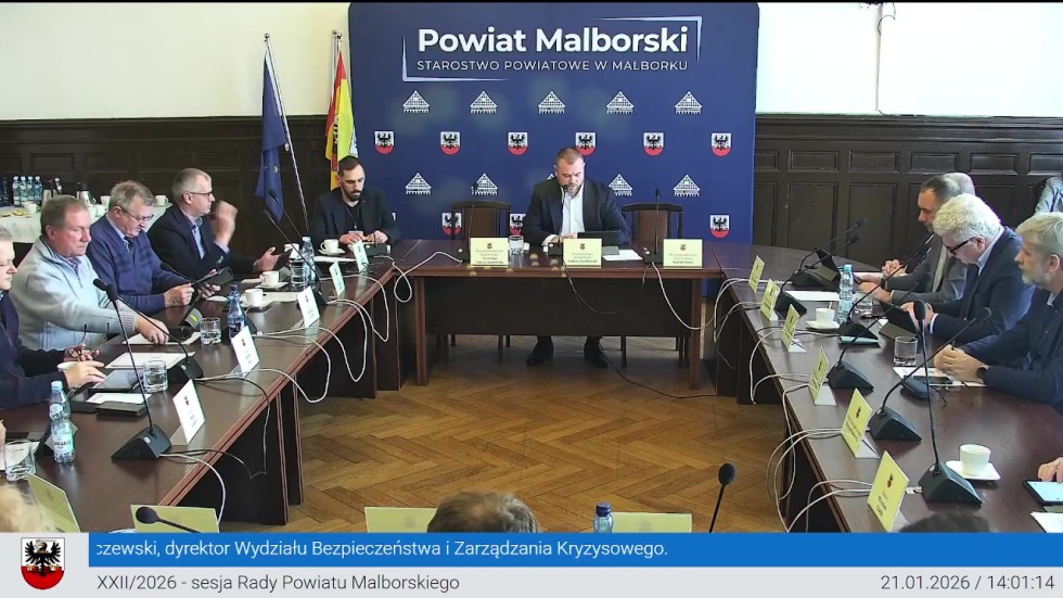 XXII sesja Rady Powiatu Malborskiego Zobacz wideo