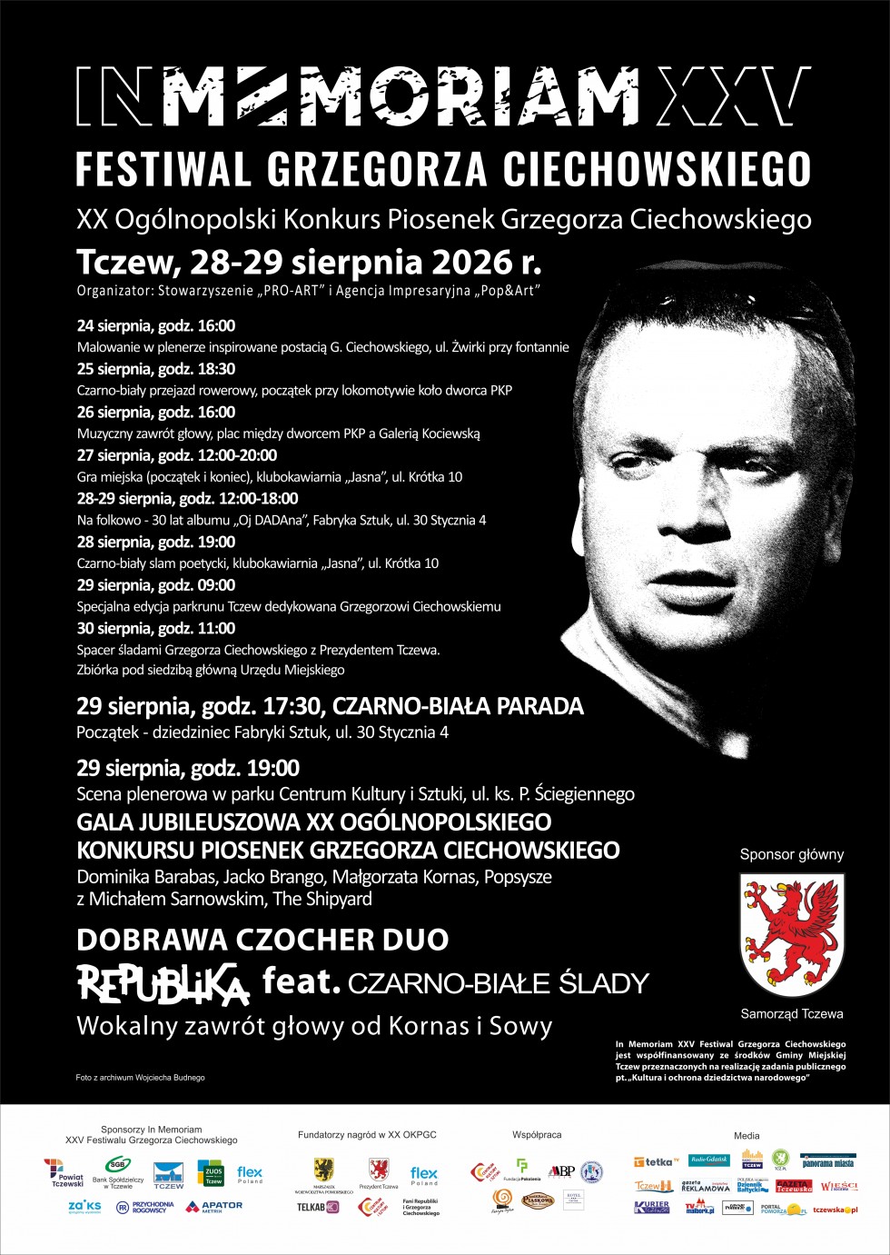 In Memoriam Festiwal Grzegorza Ciechowskiego startuje już 24 sierpnia. Tczew ponownie zabrzmi muzyką Republiki