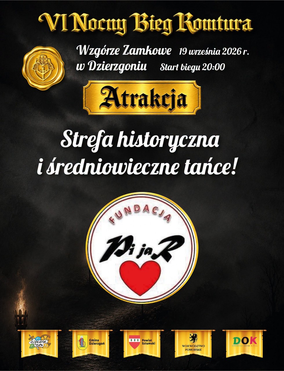 VI Nocny Bieg Komtura już 19 września! Dzierzgoń zaprasza na sportową podróż przez średniowiecze