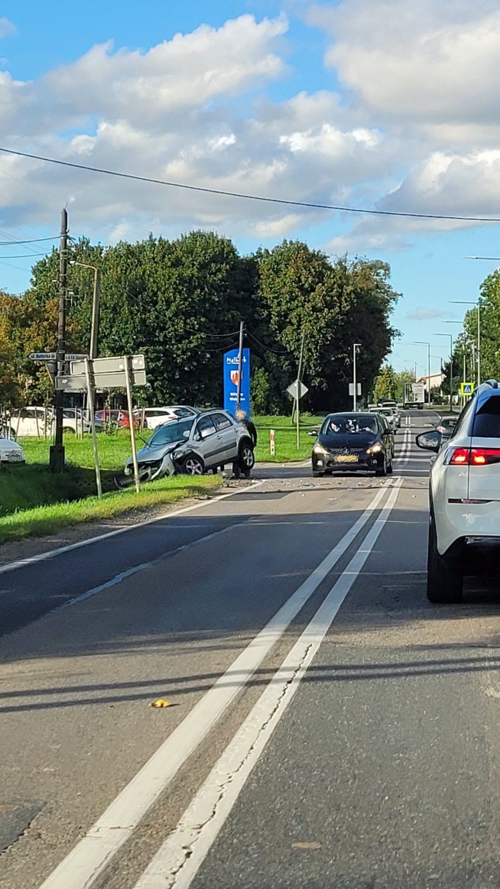 Zderzenie dwóch samochodów na ul. Głowackiego w Malborku. 81-latek ukarany mandatem
