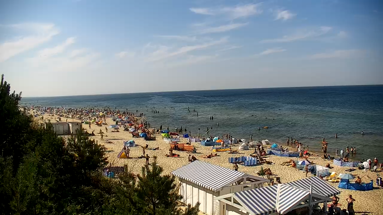 Krynica Morska plaża biała na żywo