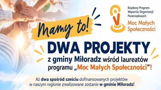 Dwa projekty z dofinansowaniem w gminie Miłoradz. Lokalne organizacje przygotują mieszkańców na sytuacje kryzysowe
