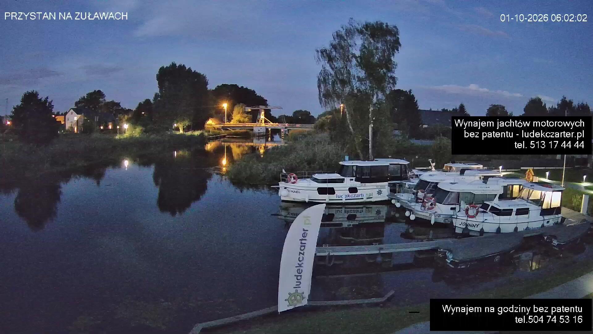Podgląd: Rybina - Wisła Królewiecka - Czarter jachtów Pętla Żuławska - LUDEKCZARTER - kamera pogodowa transmisja na żywo