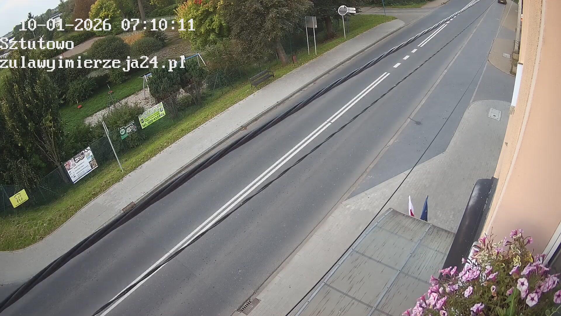 Podgląd: Urząd Gminy Sztutowo, ul. Gdańska 55 - Widok na żywo. Droga Wojewódzka 501