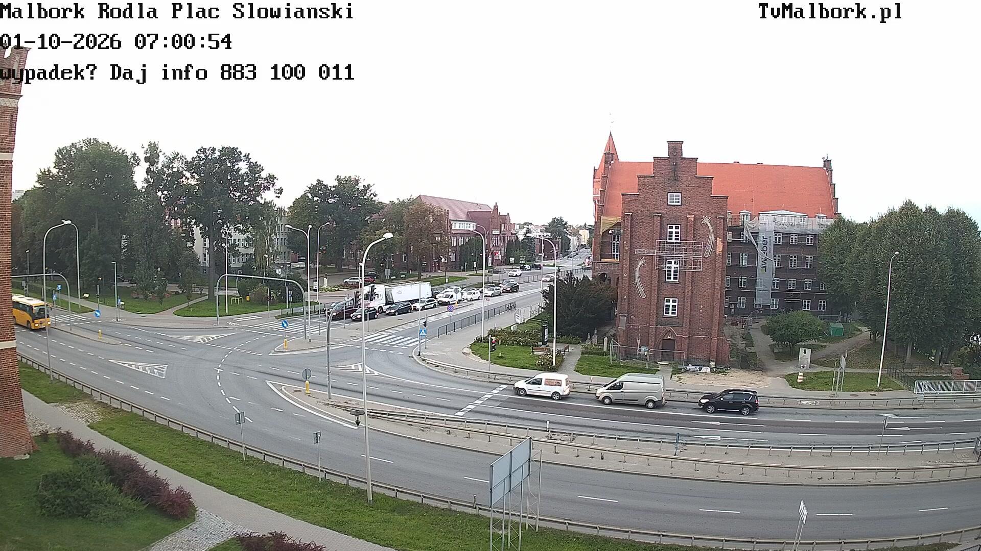 Podgląd: Malbork 82-200, Plac Słowiański. Kamera na żywo z siedziby Mainsoft. Oglądaj Malbork na żywo